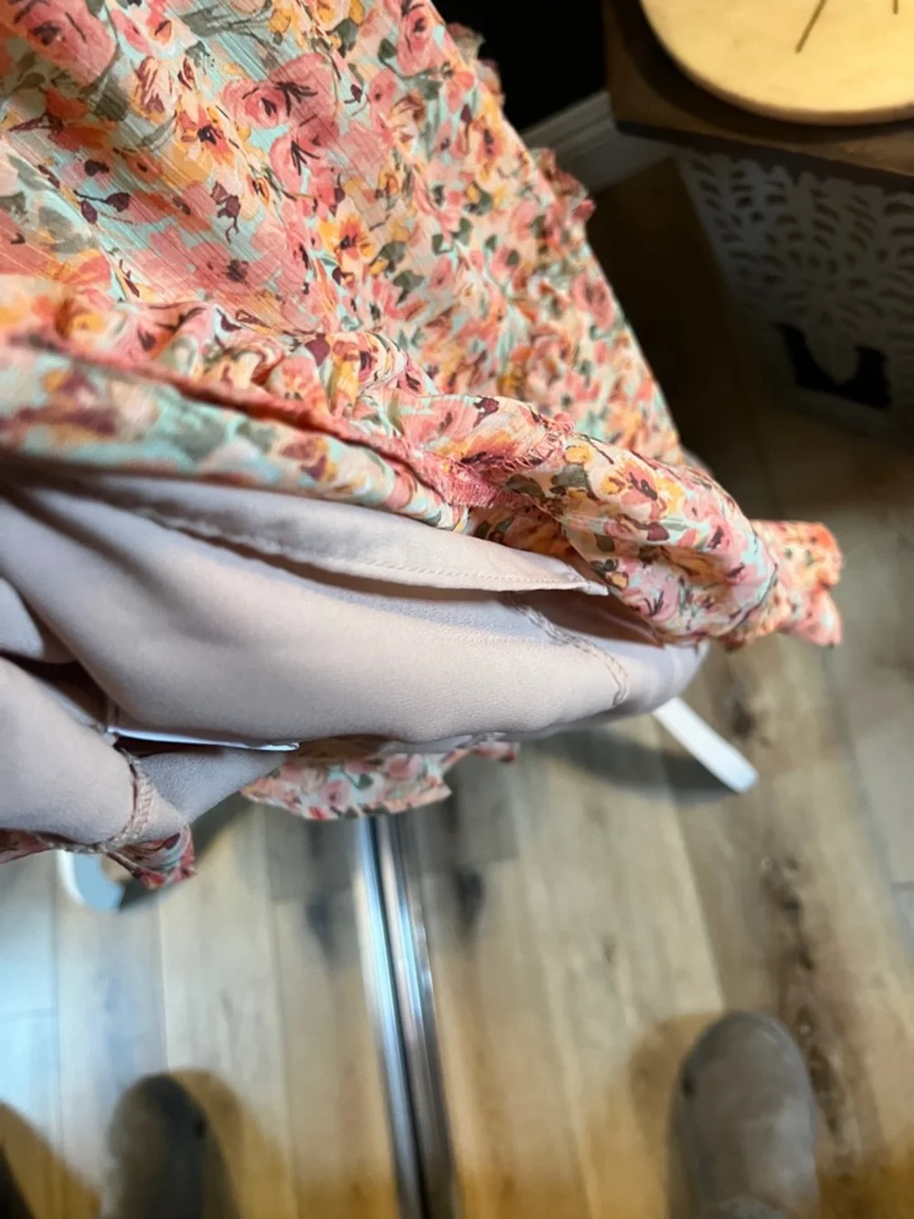 CeCe Peach Floral Ruffle Midi Dress - Picture 10 of 11